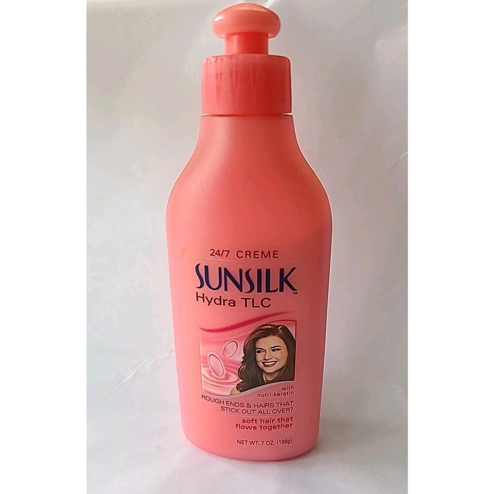 Vintage Sunsilk Hydra TLC 24/7 cream leave-in hair treatment nutri-keratin 7oz
